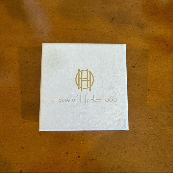 House of Harlow 1960 Palm Leaf Earrings Gold Plated NIB - Picture 2 of 3